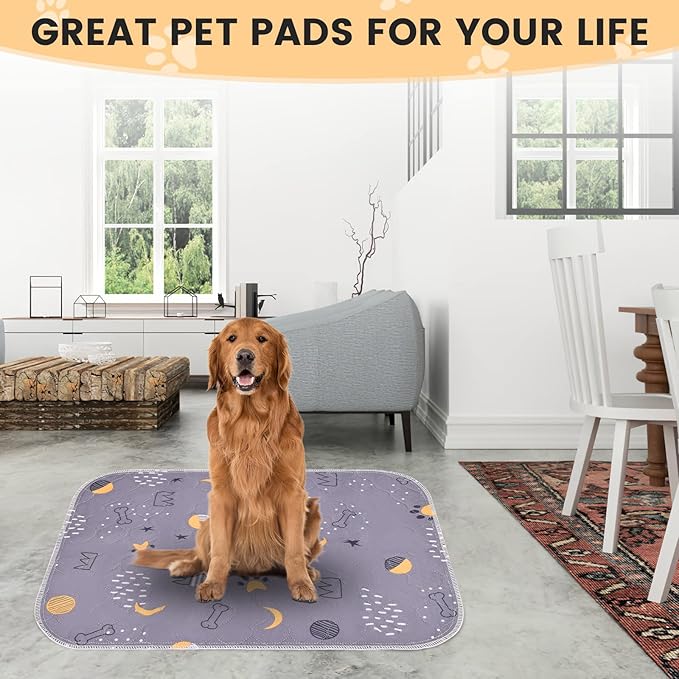 UPSKY Washable Pee Pads for Dogs 2 Pack 36” x 48” Reusable Puppy Pads Waterproof Pet Training Pads, Non-Slip Dog Mats Fast Absorbent Whelping Pads for Playpen, Potty, Crate, Bed