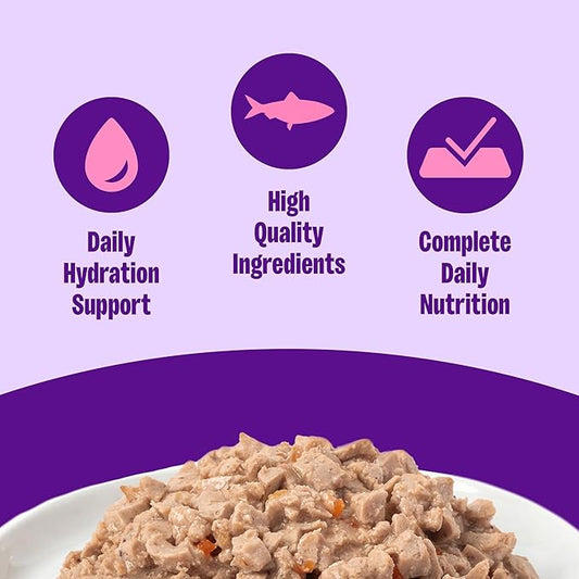 Wellness Complete Health Minced Adult Canned Wet Cat Food, Natural, Protein Rich, Grain Free, Tuna Dinner Recipe, 3 oz, Pack of 24 Cans