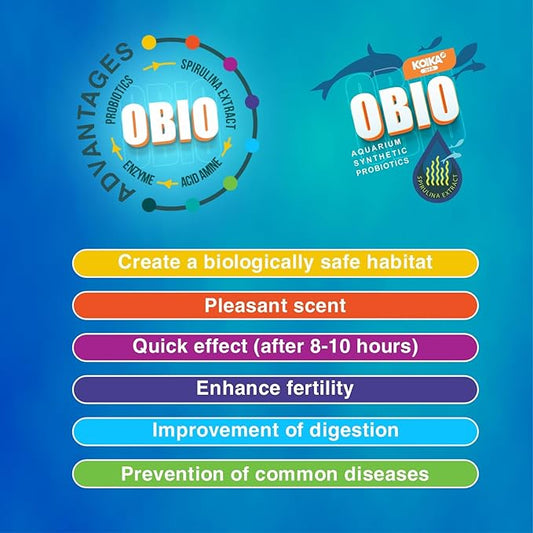 KOIKA OBIO Aquarium Water Treatment, Quick Effect (After 8-10 Hours), Improvement of Digestion and Immune Systems, Enhance Growth of Fish & Shrimp (Liquid, 750ml (25.36 fl oz))