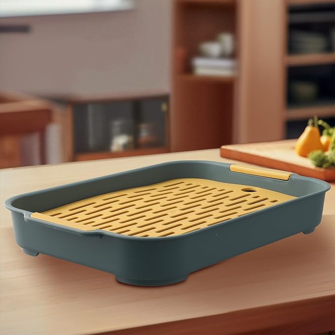 Ped Litter Box Trainer with Detachable Grid Tray for Rabbits Guinea Pigs Hamsters Chinchillas Ferrets Birds Sturdy Plastic Toilet Training Pan Easy Clean Smooth Corner(A)