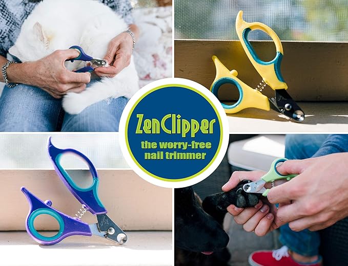 Zen Clipper Pet Nail Clipper for Dogs – Dog Nail Clipper for Safer Dog Grooming and Nail Care - Clean, Quiet, and Easy-to-Use Stainless Steel Dog Nail Trimmer - (5mm Hole)