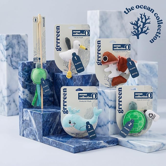 Cat Toys | Plush Whale Stuffed Animal for Cats | Eco Friendly Interactive Cat Toys for Indoor Cats