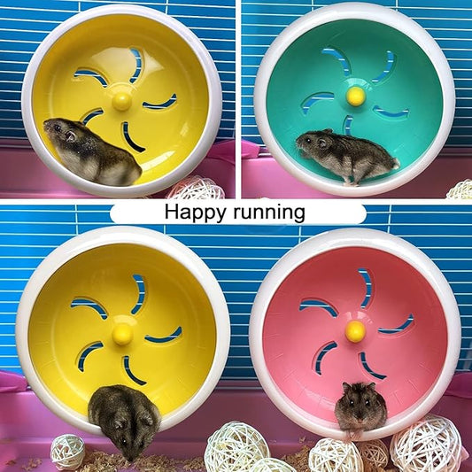 Hamster Toys Silent Wheel Quiet Exercise Exercise Toys Spinner for Gerbil Rat Mouse Mice Dwarf Hamster Adjustable Stand Silent Hamster Wheel (Yellow)