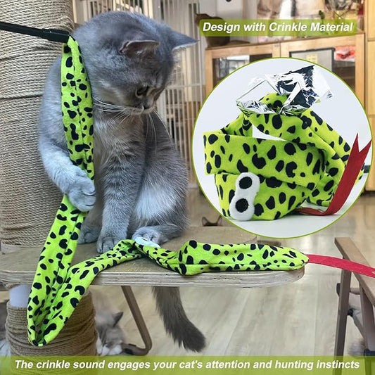 Interactive Cat Toy Wand with Catnip Mouse, Cat Teaser Wand Rainbow String for Bored Indoor Adult Cats and Kittens (8 Pack)