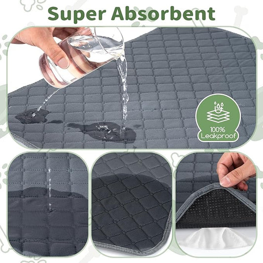 Washable Guinea Pig Cage Liners, 2 Pack 24"x47" Reusable Guinea Pig Pee Pads,Waterproof Super Absorbent Anti-Slip Pee Pads,Pet Bedding Liner for Dog,Small Animals,Bunny -Grey