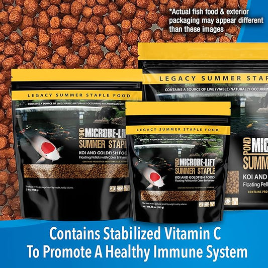 MICROBE-LIFT MLLSSXL Summer Staple Floating Fish Food Pellets for Ponds, Water Gardens, and Fountains, for Live Goldfish and Koi, 14 Pounds