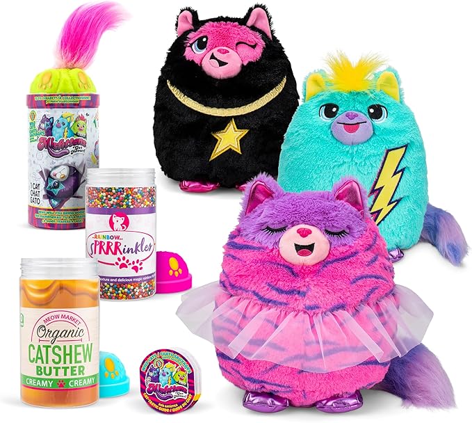Basic Fun Misfittens Cats - Surprise Collectible Plush - Series 3 Wild Cats, Kittens, Stuffed Cat Plushie, Furry Surprise Toy for Girls, Boys, Kids and Toddlers Ages 3+
