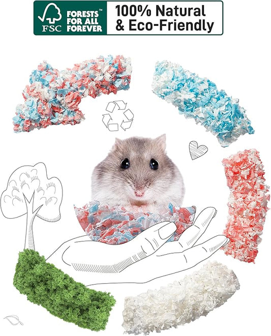 BUCATSTATE Hamster Bedding 70L, 99% Dust-Free Guinea Pig Bedding Odor Control Paper Bedding, Cozy Small Animal Bedding for Rabbit Rat Syrian Dwarf Hamsters Gerbils (Confetti)