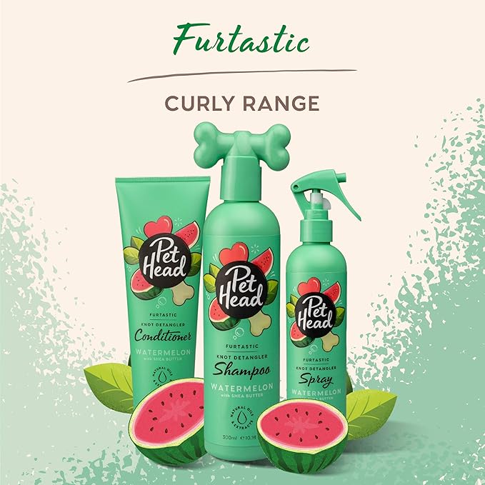 Pet Head Furtastic Dog Spray | Watermelon Scent | Pet Spray for Smelly Dogs | Knot Detangler | Care for Long, Tangly Curls & Coats | Vegan | Gentle Formula for Puppies | Made in USA | 10.1 fl. oz.
