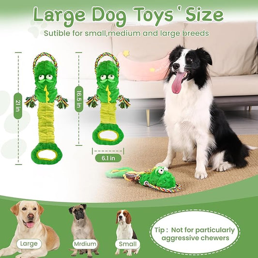 YINEYA Tough Dog Toys for Aggressive Chewers, Interactive Tug of War Dog Toy to Keep Them Busy, Dog's Squeak Toys for Large Dogs, Dogs Chew Toy for Teething