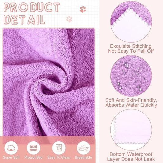SmoothNovelty 5 Pcs Waterproof Guinea Pig Blankets Washable Small Animal Pee Pad Pet Blanket Sleep Bedding Mats Absorbent Guinea Pig Cage Liner Reusable Pet Sleep Pad(Colorful,18" X 24",Classic)
