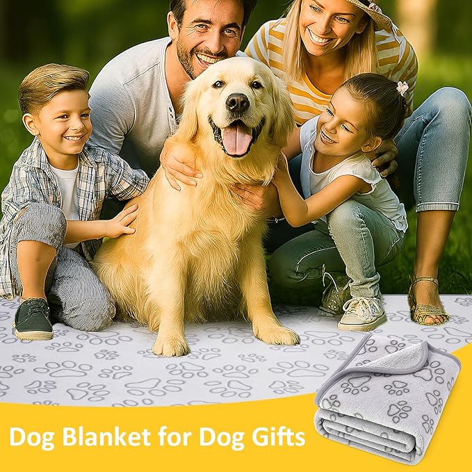 Dog Blankets for Medium Dogs, Cat, Premium Soft Dog Blankets for Small Dog Washable, Puppy Blanket Dogs Essentials for Puppies (1, Grey, 63" x 42")