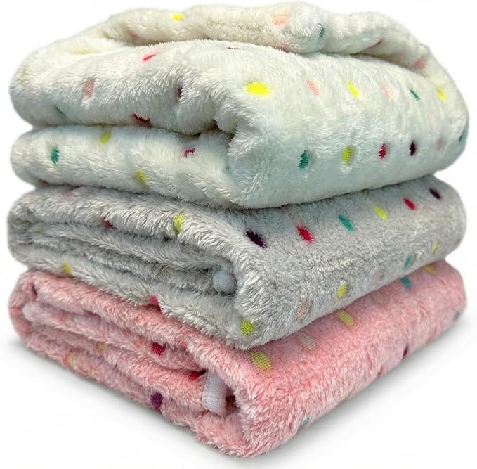 Dog Blankets for Medium Large Dogs, 3 Pack Dog Blanket Washable 30" x 20", Gifts Puppy Essentials, Fuzzy Soft Pet Mat Throw Cover for Kennel Crate Bed, Cat Blanket, Blankets for Dogs, Pet Blanket