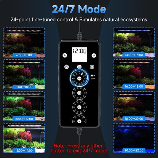 fishkeeper LED Aquarium Plant Light, 24/7 Full Spectrum Aquarium Light with 5 Nature Weather Mode, Auto On Off with Timer for 48-55 Inch Fish Tank, Adjustable Colors/Brightness with Memory Function