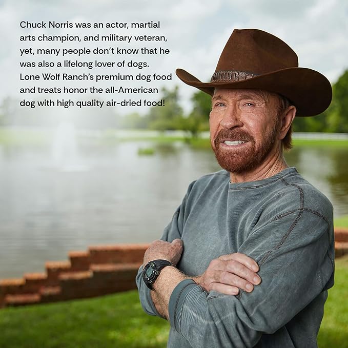 Chuck Norris Power Foods Complete Air-Dried Dog Food with High Protein, Superfoods, and Glucosamine (Beef, 24oz)