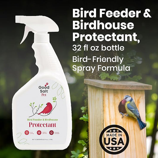 Good Salt Pet Bird Feeder & Bird House Protectant Spray, Natural Bird-Friendly Formula to Reduce Buildup & Extend Time Between Cleanings, 32 Ounce Bottle