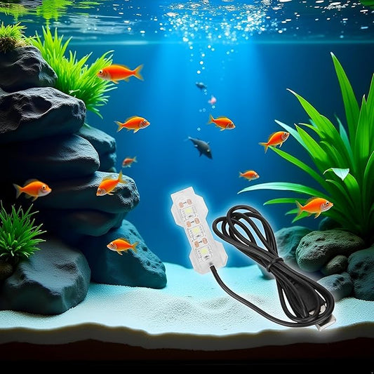 Blue Light Small Aquarium Led Light, Multicolor Led Fish Tank Light for Freshwater Plants Aquarium Accessories,Fish and Aquatic Pets, Pet Supplies