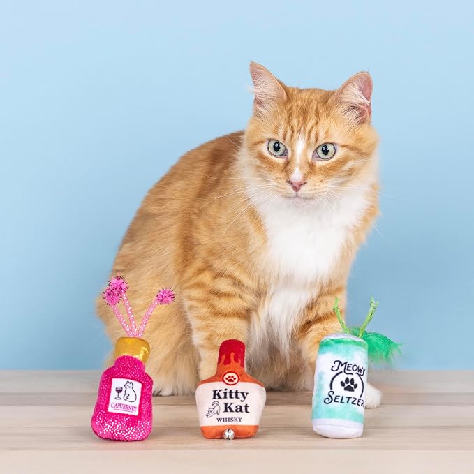 Fringe Studio Kitten My Drink ON, Small Plush Cat Toy 3PCS Set, PetShop Collection (904040)