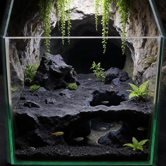 Aquarium Accessories, Fish Tanks Decoration Cottage Ornament for Fish Tanks Landscape Hideouts Cave Decors Bettas House Cave Ornament for Landscapes