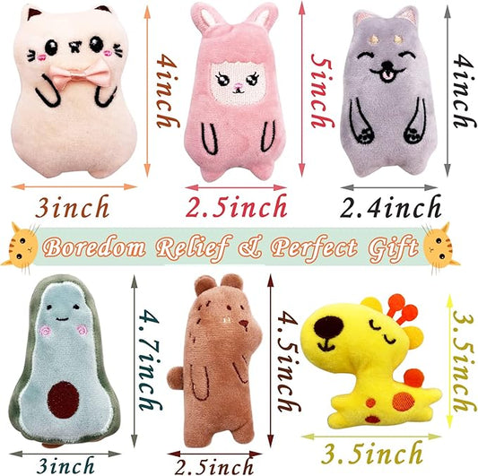 Cat Toys for Indoor Cats Kittens Interactive Pillow Catnip Toys with Bell Cat Plush Toy 6 Pcs