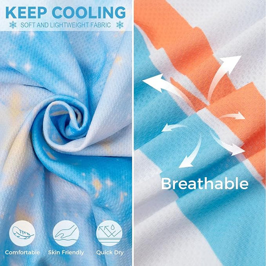 cyeollo 2pack Dog Cooling Shirt, Breathable Sleeveless Summer Clothes for Dogs, Intant Cool Dog T Shirts for Small Dogs, Blue Sky L