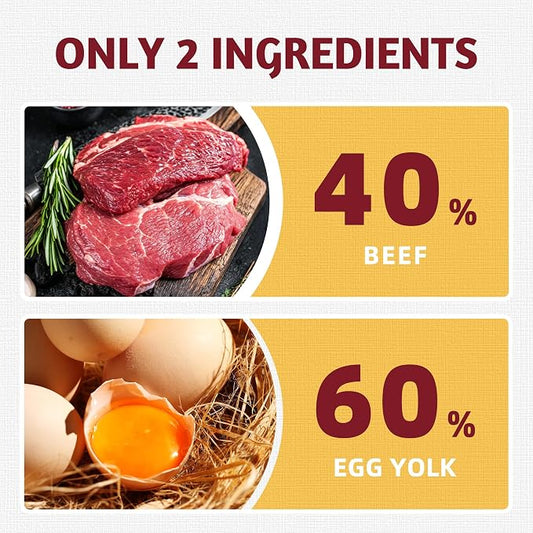Just Try 4.23 OZ Beef & Egg Yolk Cat Food Toppers Sprinkles with Freeze Dried Egg Yolk, High Protein & Iron Support Cat Dog Treats