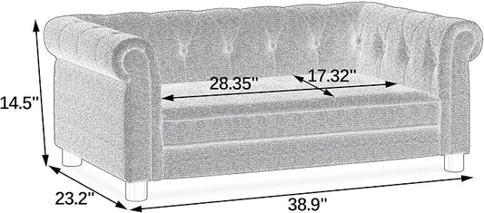 Dog Sofa Couch for Medium Dogs, Memory Foam Pet Sofa Couch with Washable Fabric, Durable Elevated Dog Bed with Legs, Removable Cushion for Medium Dogs, Black