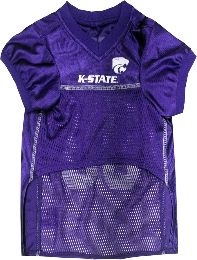Pets First NCAA College Kansas State Wildcats Mesh Jersey for DOGS & CATS, Large. Licensed Dog Jersey with your Favorite Football/Basketball College Team