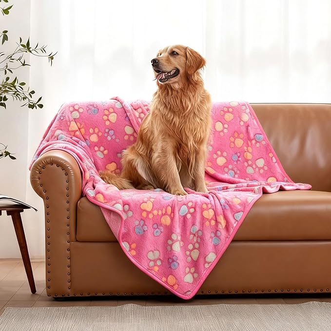 Dog Blankets for Medium Dogs, Cat, Premium Soft Dog Blankets for Small Dog Washable, Puppy Blanket Dogs Essentials for Puppies (1, 42 x 30) (1, Pink, 41" x 30")