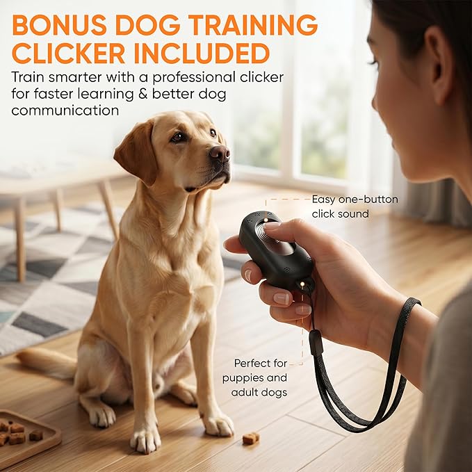 2026 Upgraded Anti Barking Device for Dogs, Ultrasonic Dog Bark Deterrent, Dog Bark Deterrent Devices, Best Anti-Barking Device, 4 Modes & LED Flashlight & LCD Screen Portable Indoor & Outdoor