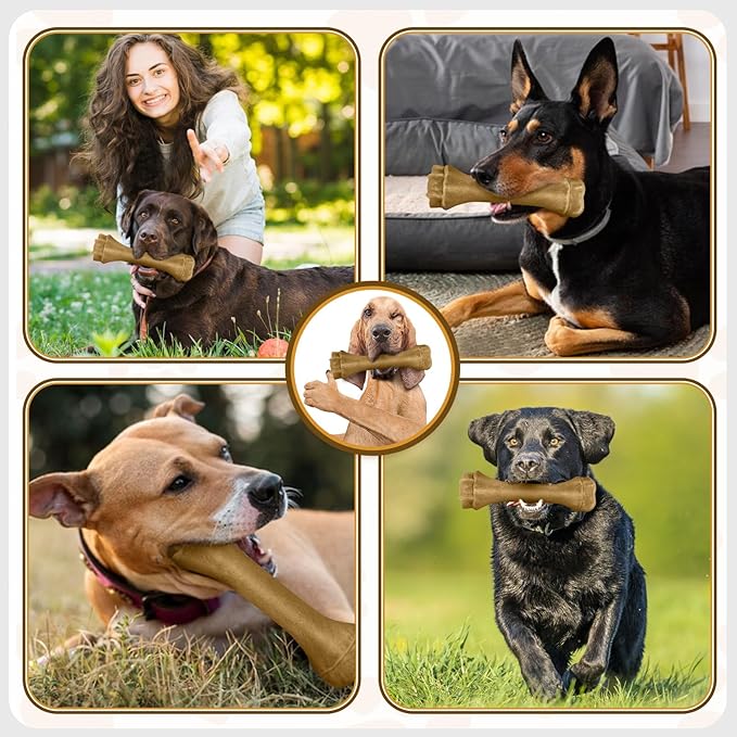 PUPTILY Dog Toys for Aggressive Chewers, Indestructible Bones for Aggressive Chewers, Tough Puppy Chew Toy for Heavy Duty Dogs, Big Dog Teething Toys with Durable Nylon for Large/Medium Breed Puppies