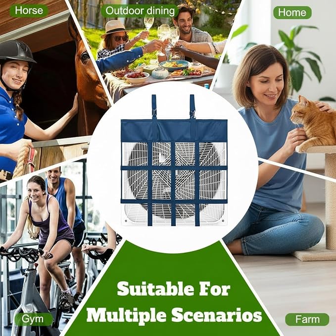 Tessco for you 1 Pcs Box Fan Holder Horse Stall Classic Fan Bag Hanging Web Holder Nylon Box Hay Bag Horse Accessories (Blue)