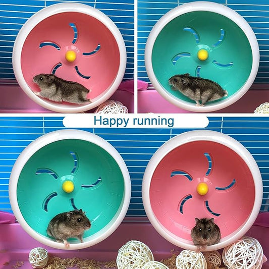 Hamster Toys Silent Wheel Quiet Exercise Exercise Toys Spinner for Gerbil Rat Mouse Mice Dwarf Hamster Adjustable Stand Silent Hamster Wheel (Blue)