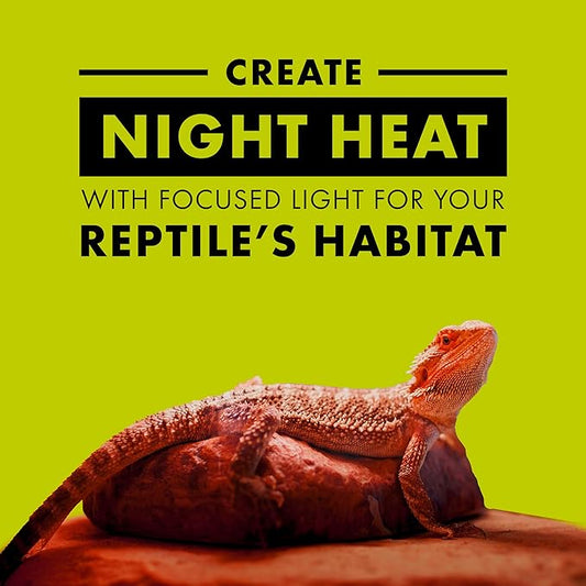Zilla Reptile Terrarium Incandescent Heat Spot Bulb, Night Red, 150 Watts