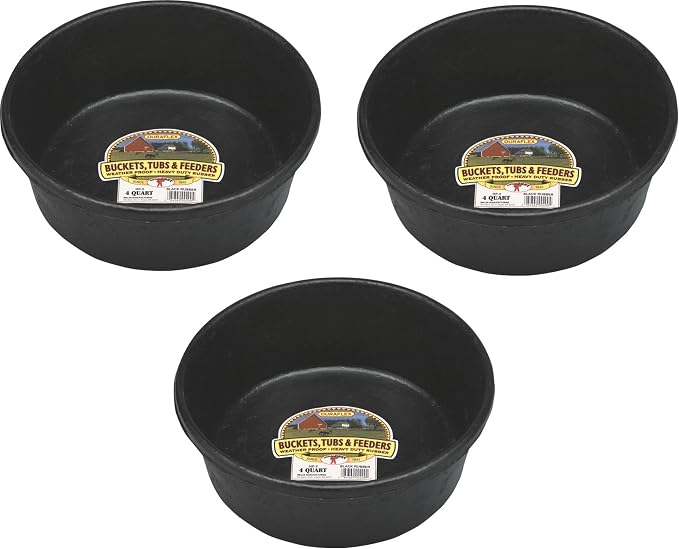 Miller (3 Pack) Manufacturing HP-2 4-Quart Rubber Feed Pans