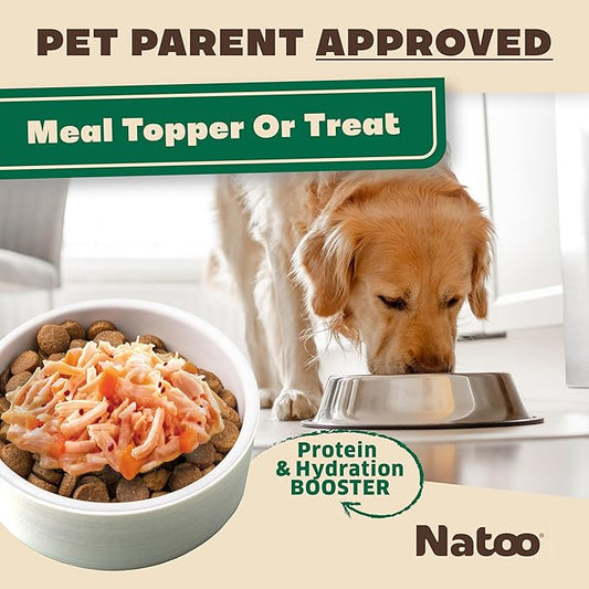 NATOO Dog Food Topper Variety Pack for Picky Eaters, Protein Boost Mix-Ins for Dry Food, Wet Meal Toppers for Dogs and Puppies, Limited Ingredient, 3oz Pouches, 12 Pack (4 Flavors)