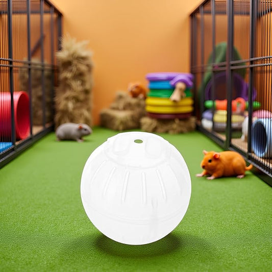 1Pc Silent Exercise Ball Plastic Spinner Hamster Running for Sugar Gliders Mice Gerbils Small Animal Exercise Wheels Multiple Colors Hamster Exercise Ball,Animal Health Supplie(White)