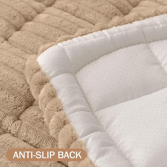 Smiry Couch Cover for Dogs, Non Slip Washable Sofa Protector for Pets, Soft Furniture Cover for Pet, Stylish Sofa Covers, Cozy Protect Against Fur, Dirt & Everyday Messes (Khaki, 27.6" x 27.6")