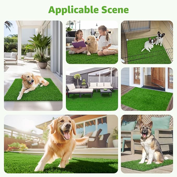 Artificial Dog Grass Pee Pad: 39''x 31.5'' 1 Pack Professional Indoor Outdoor Potty Training Rug - Large Replacement Turf Mat with Excellent Drainage - Pet Fake Grass Turf for Patio Lawn Decoration