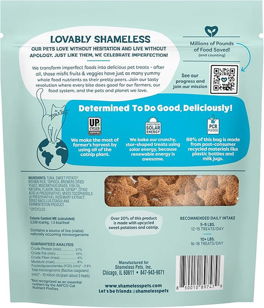 Shameless Pets Crunchy Cat Treats - Catnip Treats for Cats with Digestive Support, Kitten Treats with Real Ingredients, Natural & Healthy Flavored Feline Snacks - Catnip N Chill Tuna, 12 oz