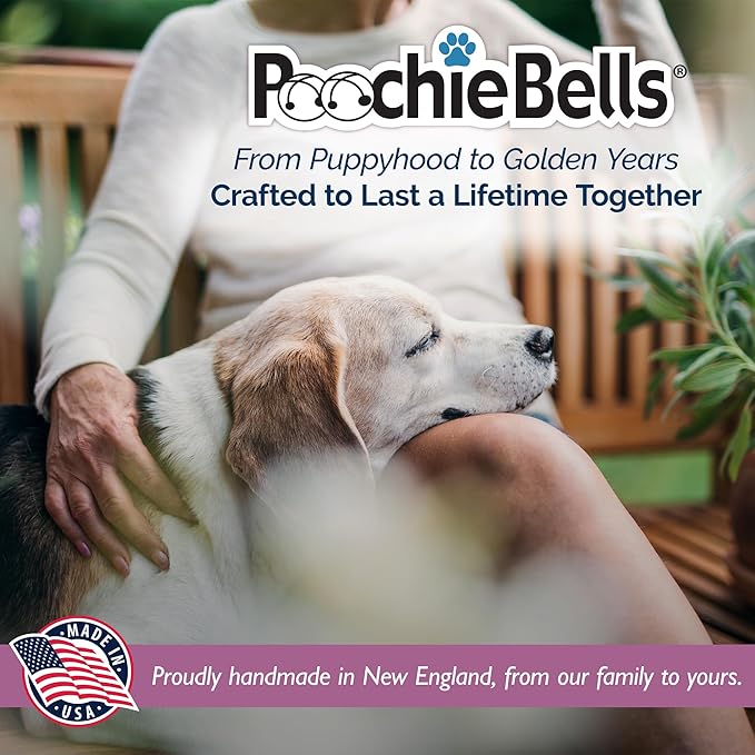 PoochieBells Dog Door Bells for Potty Training, Quick & Easy Puppy Potty Training Method Included, Handcrafted in USA with Loud, Paw-Safe Bells, Lemon Drop