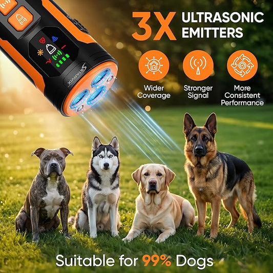 2026 Upgraded Anti Barking Device for Dogs, Ultrasonic Dog Bark Deterrent, Dog Bark Deterrent Devices, Best Anti-Barking Device, 4 Modes & LED Flashlight & LCD Screen Portable Indoor & Outdoor