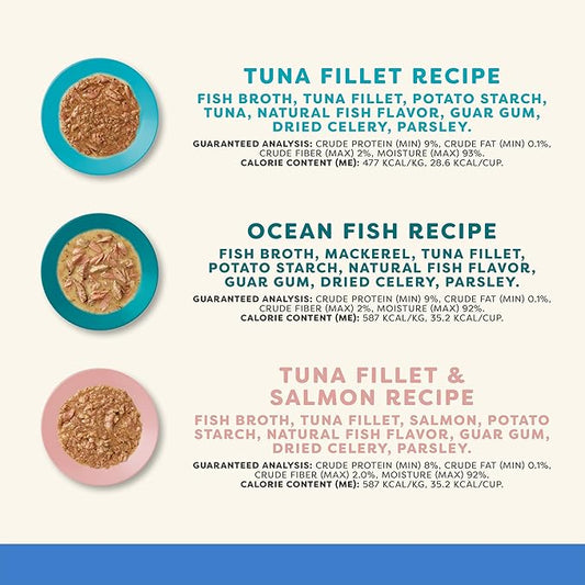 Applaws Natural Wet Cat Food in Gravy, Limited and Natural Ingredients, High Protein with No Artificial Additives, Fish Selection in Gravy (8X 2.12 oz Easy-Open Cups)