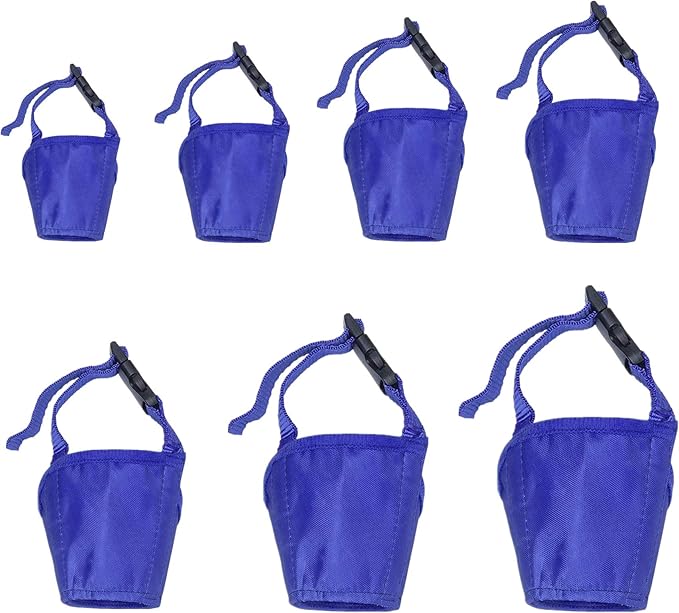 Dog Muzzles Suit, 7 PCS Adjustable Breathable Safety Small Medium Large Extra Dog Muzzles for Anti-Biting Anti-Barking Anti-Chewing Safety Protection (Blue)