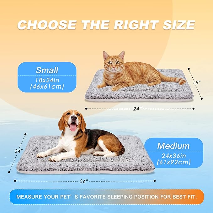 Dog Cooling Mat, Self Warming Cat Bed, Reversible Warm & Cooling Cat Bed, Winter Warm Cat Pad & Summer Cooling Cat Mat for Kittens & Small Dogs, Perfect for Crates, Beds & Sofas, Dark Brown, 24" x 36"