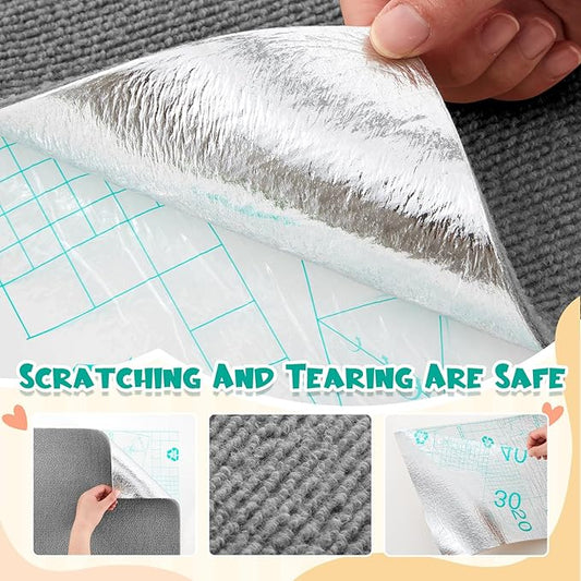 Rabbit Scratch Mat 12Inch x 6.56ft Self Adhesive Bunny Scratching Pad Cuttable Claw and Teeth Care Rabbit Mat Chew Toys for Cage Small Animal Scratching Rug for Biting Sleeping Nesting(Gray)