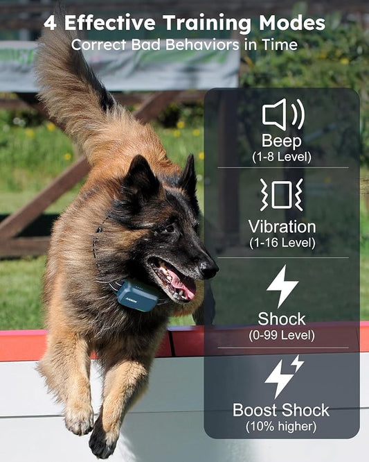 Shock Collar for 2 Dogs - 4200FT Dog Training Collar with Remote IPX7 Waterproof Electric Collar with 4 Training Modes, Security Lock E-Collar for Large Medium Small Breeds(Teal Blue)