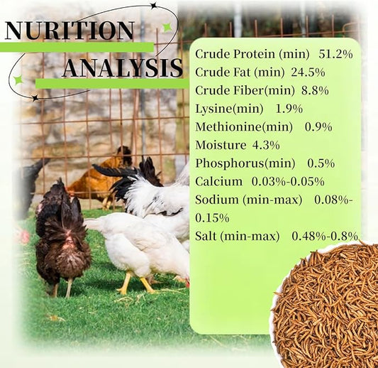 SANSECT 5LB Dried Mealworms, 100% Natural Non-GMO Dried Mealworms for Chickens, High Protein Chicken Feed Meal Worms for Chickens, Ducks, Turtles and Reptiles