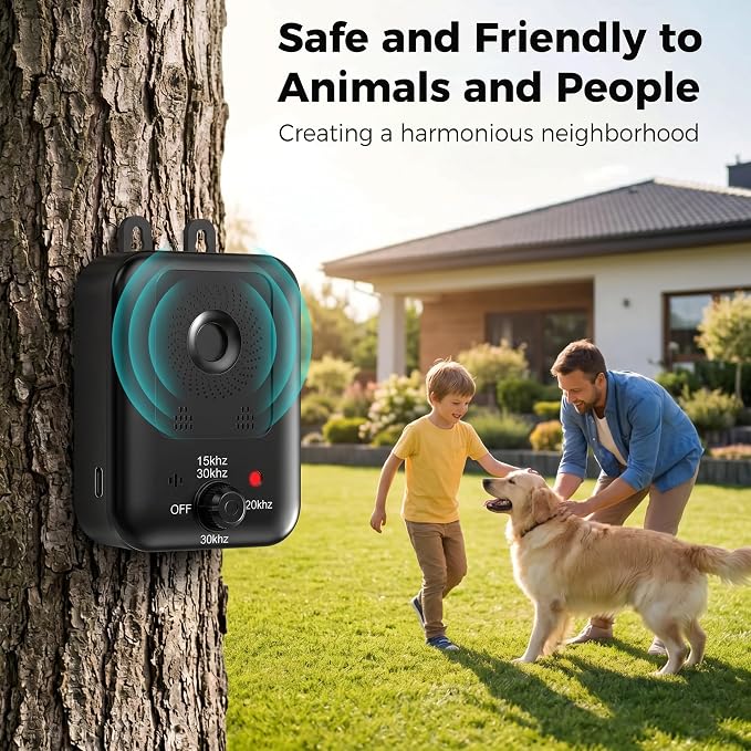 Anti Barking Device for Dogs, Ultrasonic Dog Bark Deterrent Devices, Auto Dog Barking Deterrent Devices, 3 Modes Ultrasonic Bark Box, Dog Barking Stopper Long Range 33ft, for Indoor & Outdoor Use