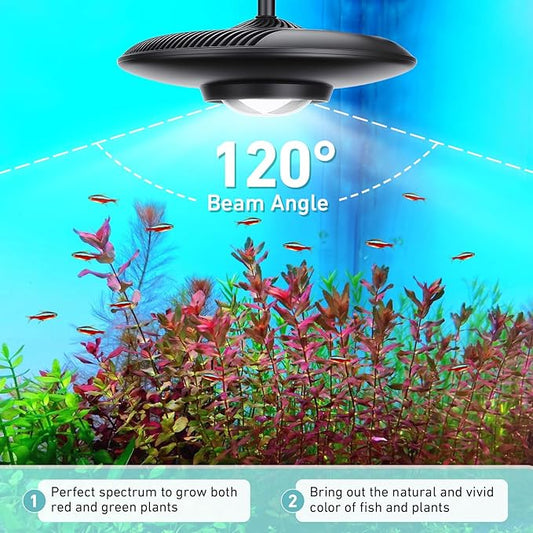 hygger 55W High PAR LED Aquarium Light, Full Spectrum Fish Tank Lighting for Aquascape Planted Tank Paludarium, Adjustable Brightness Aquarium Lamp & Stand Kit